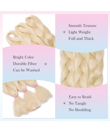 Tess Braids Extensions - 60 cm Jumbo Kanekalon Hair Bright Blonde #613 100g Bundle for Box Braids - Buy Online on GoSupps.com