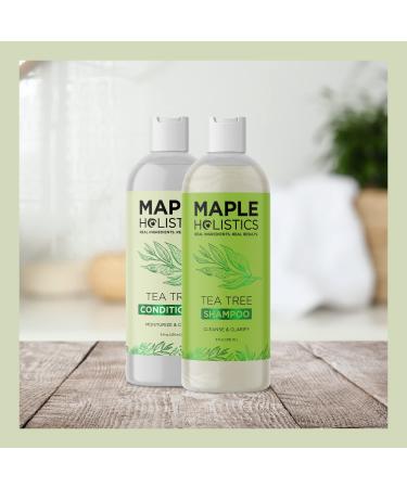 Tea Tree Shampoo and Conditioner Set - Sulfate-Free Dry Scalp Care - Pure Tea Tree Oil - 8 Fl Oz - Buy Online on GoSupps.com