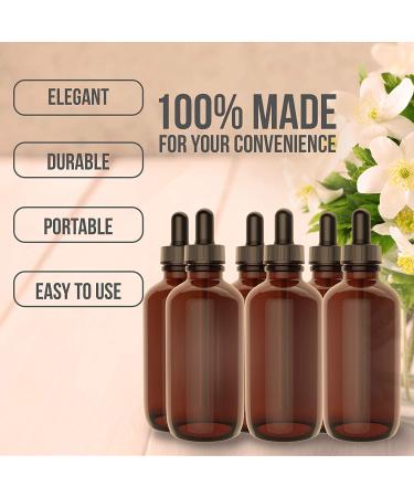 12 Pack 4 oz Amber Essential Oil Dropper Bottles with Glass Dropper and Stainless Steel Funnel for Aromatherapy - Refillable and Empty Boston Round Bottles - Buy Online on GoSupps.com