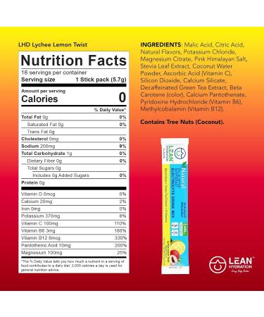 Buy Daily Natural Electrolyte Packets (16 ct) - Zero Calories Zero Sugar Packed with Vitamins & Minerals - Lychee Lemon Twist Drink Mix for Hydration - Buy Online on GoSupps.com