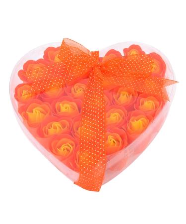Ruilogod 24 x Rose Scented Bath Petals Orange Yellow + Heart Design Box (id: 84b ed3 728 09b 476
