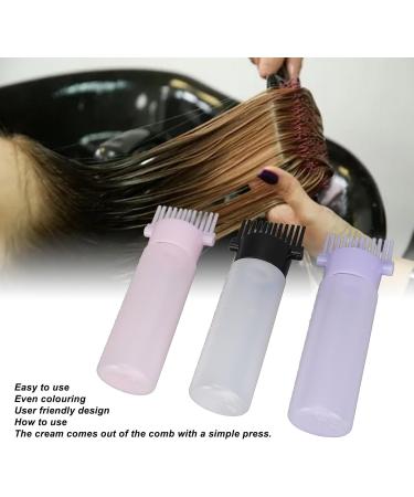 ZJchao 3 Colors Hair Coloring Oiling Bottle Root Comb Applicator Bottle with Scale Hair Dying Dispenser Easy Operation Single Handed Cream Dispensing - Buy Online on GoSupps.com