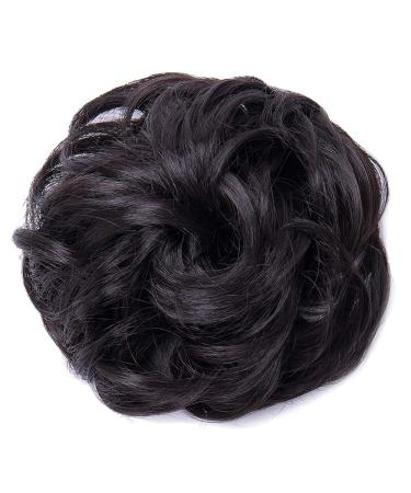 Shop Tess Dark Brown Hair Part Dutt Tie | Thick Wavy Knot Updos | Affordable 40g Hair Extensions for Women - Buy Online on GoSupps.com