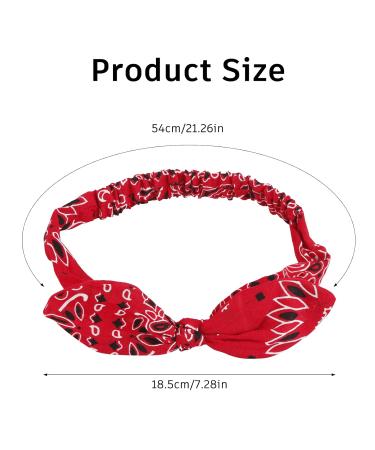 Colmeguna 2 Pack Red and Blue Elastic Bandana Headband for Women and Girls - Retro Paisley Print Rabbit Ear Turban Headwrap - Buy Online on GoSupps.com