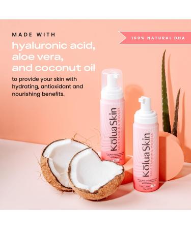 KoluaSkin Self Tanner Mousse - Natural Sunless Fake Tan Quick-Drying Streak-Free Hydrating Light Tropical Scent 7oz - Ideal for Sensitive Skin - Buy Online on GoSupps.com