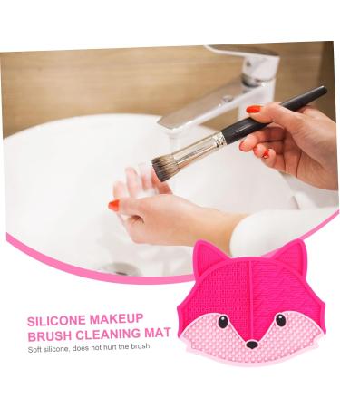 Fox Scrub Makeup Cosmetic Brush Cleaning Mat Portable Washing Tool Makeup Cleaning Mat Hair Brush Cleaner Makeup Brush Cleaner Mat Makeup Brush Cleaning Pad Makeup Brush Scrubber 17x15cm Rosy - Buy Online on GoSupps.com
