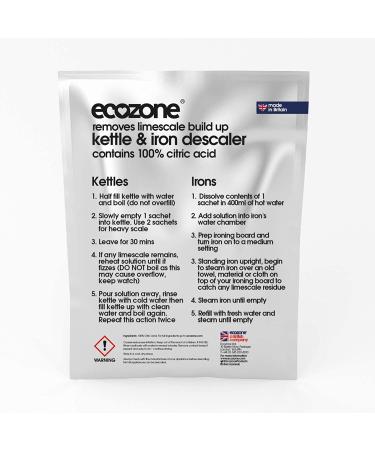 EcoZone Kettle and Iron Descaler Sachets - Natural Eco-Safe Formula for Kitchen Appliances - 3 Treatments - Buy Online on GoSupps.com
