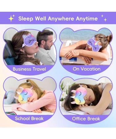 Cooling Eye Mask & Sleep Mask - Rainbow Unicorn Gift for Teens & Women | Cold Warm Compress for Dry Eyes | Plush Blindfold for Spa & Travel - Buy Online on GoSupps.com