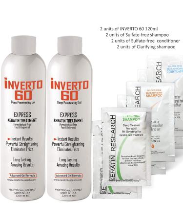 INVERTO 60 Advanced Gel Complex Brazilian Keratin Hair Treatment - Formaldehyde Free Smoothing & Repair for Long Hair (240ml) | Shop Internationally - Buy Online on GoSupps.com