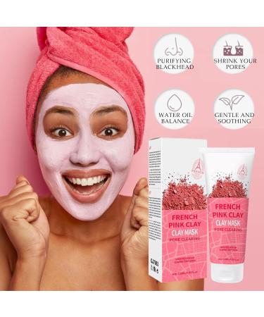 Pink Clay Mask - Face Masks Skincare for Women - Mud Mask for Pore Clearing - Mud Face Mask for Deep Cleansing Refining Pores - Reduce Acne & Dark Spots - Buy Online on GoSupps.com
