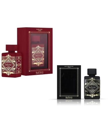 (Pack Of 2) Badee AL Oud Sublime & Badee AL Oud For Glory Long Lasting Eau De Parfum SandalWood Musk Amber Woody Fragrance Perfume Scent 100- ML 3.38 Floz Spray
