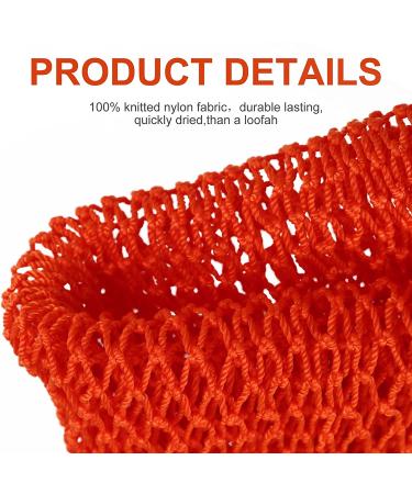 African Long Bathing Net Sponge | Shower Body Scrubber | Back Scrubber for Skin Smoother | Orange Color - Buy Online on GoSupps.com