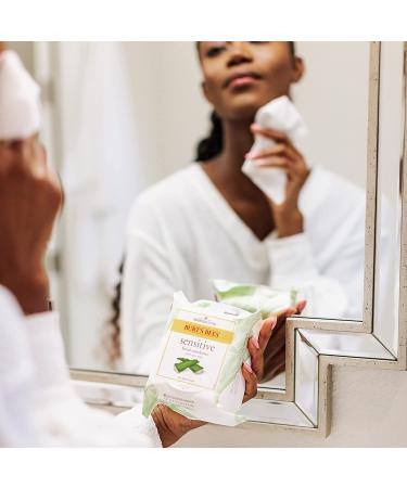 Burt's Bees Sensitive Facial Cleansing Towelettes - 30 Count (Pack of 3) | Gentle Cleansing Wipes with Cotton Extract for Sensitive Skin - Buy Online on GoSupps.com