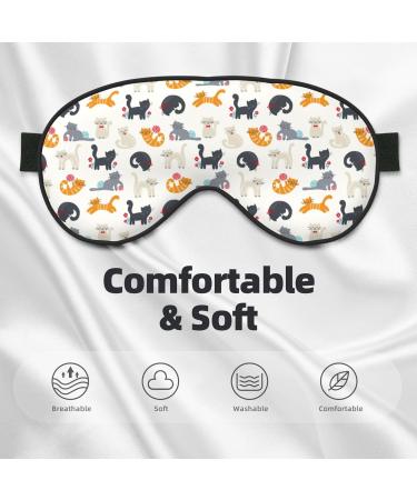 Cute Cats Sleep Mask | Double-Sided Soft Eye Covers for Sleeping | Adjustable & Perfect Shading to Reduce Eye Edema - Shop Now - Buy Online on GoSupps.com