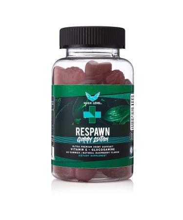 High Level Respawn Gummy - All Natural with Glucosamine and Vitamin E | Natural Raspberry Flavor | Healthy Inflammation Response, Joint and Swelling Relief Supplement | 60 Gummies