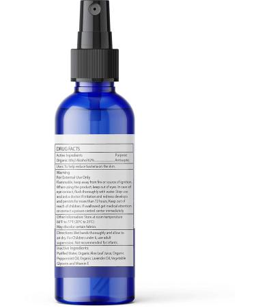 Organic Travel Hand Sanitizer Spray 2 oz - 6 Pack | Lavender Scented | Vitamin E Aloe Moisturizing | Non Greasy Formula - Buy Online on GoSupps.com