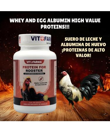 Protein Blend for Rooster Chicken - Whey & Egg Albumin Supplement - 100 Tablets | Premium Nutrition for Gallos - Buy Online on GoSupps.com