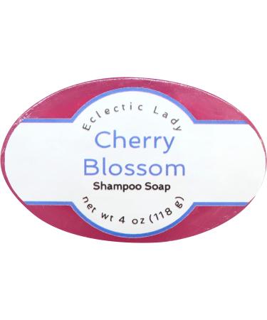Eclectic Lady Cherry Blossom Shampoo Soap Bar with Pure Argan Oil Silk Protein Honey Protein and Extracts of Calendula Flower Aloe Carrageenan Sunflower - 4 oz Bar