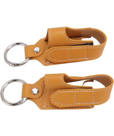 Asthma Inhaler Holder Inhaler Case Inhaler Carrying Holder Clasp Closure Safety Carabiner Clip 2pcs Portable PU Leather Inhaler Protective Holder (Turmeric) - Buy Online on GoSupps.com