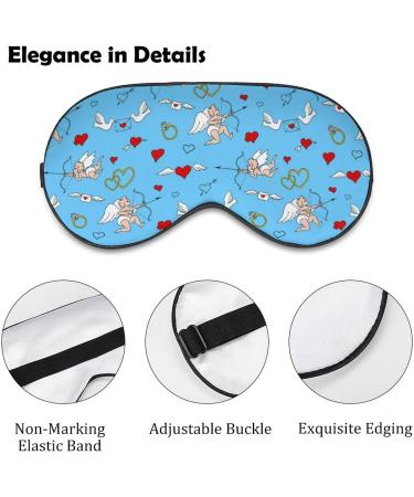 Angels and Hearts Sleep Mask - Adjustable Blindfold for Men and Women, Blocks Light for Night, Travel, and Nap - Buy Online on GoSupps.com