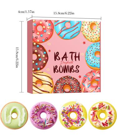 Crsetmyth Set of 4 macaroon donut-shaped bath salt balls - 100g - Natural and nourishing - With essential oils - Buy Online on GoSupps.com