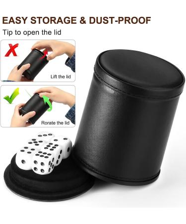 PU Leather Felt-Lined Dice Cup Set | Silent Shaker for Board Games | Set of 6 16mm Dice Included - Buy Online on GoSupps.com
