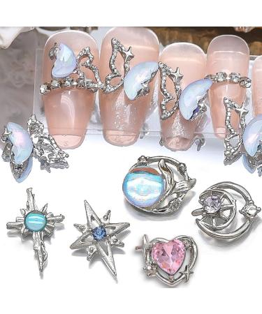 16 Styles Luxury Moon & Star Nail Charms - 3D Bow Butterfly & Rhinestone Nail Art Accessories for Acrylic Nails - Y2K Metal Nail Jewels - Buy Online on GoSupps.com