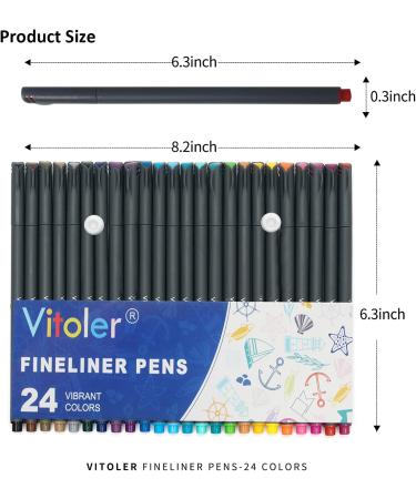 Vitoler 24 Colored Fine Line Journaling Pens - Writing, Drawing, Coloring - Office & School Supplies - 24 Colors - Buy Online on GoSupps.com