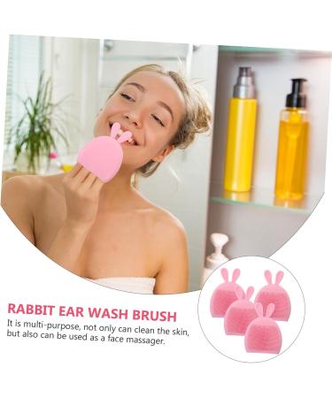  BIUDECO 4 Pieces Cleansing Brush Rabbit Ears Hand Massager Facial Cleansing Brush Facial Massager Facial Cleanser Detergent Miss Face Silica Gel - Buy Online on GoSupps.com