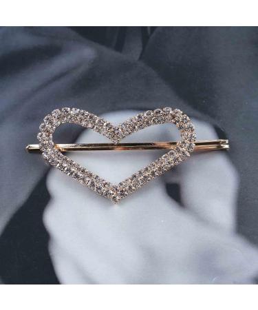 Inilbran Vintage Crystal Heart Hair Clips Gold Cz Rhinestone Wedding Hair Barrettes Vintage Rhinestone Heart Hairpin Barrette Sparkly Cz Hair Pins Hairclip Decorative Bobby Pins Crystal Headpieces - Buy Online on GoSupps.com