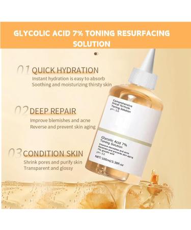 240ml Glycolic Acid 7% Toning Resurfacing Solution Glycolic Sour 7% Toner Skincare Hyaluronic Acid Serum for Large Pores & Acne Skin Resurfacing Solution Exfoliating - Buy Online on GoSupps.com
