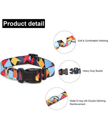 Suredoo Adjustable Dog Collar - Soft Nylon for Small Medium & Large Dogs - Comfortable Color Block Design (S 25-40 cm) - Buy Online on GoSupps.com