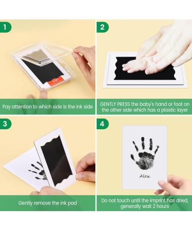 Nabance Baby Handprint & Footprint Kit - 4 Inkless Ink Pads, 2 Frames, 8 Imprint Cards - Safe for Newborns, Ideal Family Keepsake & Baby Shower Gift (0-6 months) - Buy Online on GoSupps.com