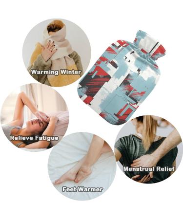 Naanle Hot Water Bottle with Cover - Black Red Karo | 2L Heat Bottle for Back Pain Relief Hand/Foot Warmer & Neck Warmth - Ideal for Cold Therapy | International Shipping - Buy Online on GoSupps.com