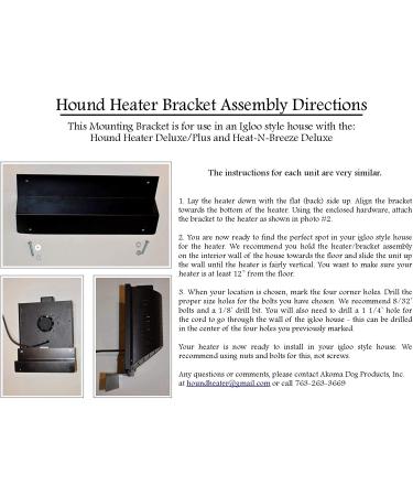 Hound Heater Dog House Furnace Deluxe 300w with Cord Protector and Igloo Bracket Kit - Buy Online on GoSupps.com
