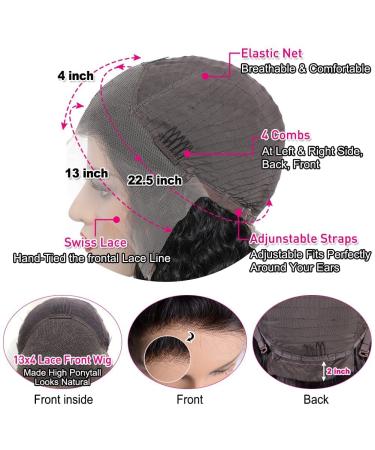 30 Inch Brazilian Curly HD Transparent Lace Front Wig for Black Women - 100% Unprocessed Virgin Hair - Pre Plucked 13x4 Deep Wave with Baby Hair - 180% Density - Natural Color - Buy Online on GoSupps.com