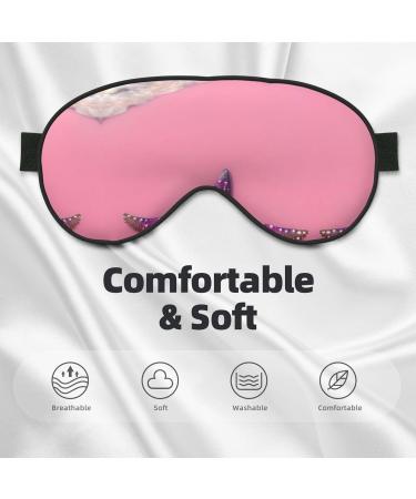 Pink Sand Beach Eye Mask | Soft Adjustable Sleep Mask for Men & Women | Comfortable Black Nighttime Eye Cover - Buy Online on GoSupps.com