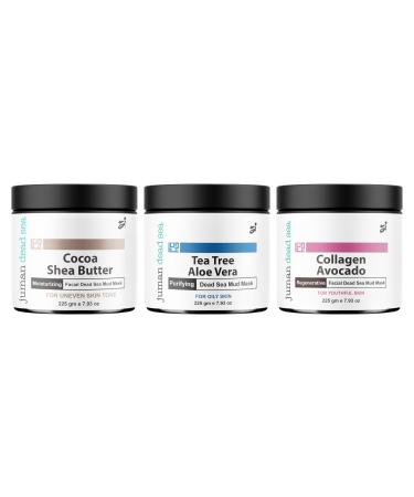 JUMAN Dead Sea Minerals Facial Care Set | For All Skin Types | Mask Set with Essential Oils & Plant Extracts | Nourishes, Protects & Restores | SLS & Paraben Free | Vegan | Pack of 3 All Skin Face Care Set Signature Pack of 3