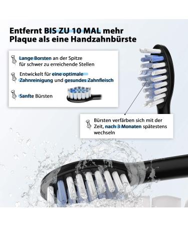 Tristan Auron Double Pack Sonic Toothbrush - 55 000 Vibrations 60-Day Battery 5 Modes Travel Case & 4 Brush Heads - Black & Blue Set - Buy Online on GoSupps.com