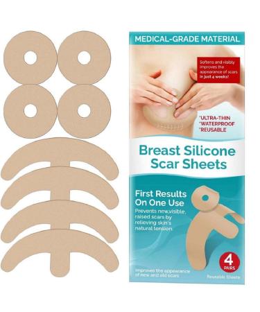 Silicone Scar Sheets, Scar Away Silicone Scar Sheets for Breast, Washable & Reusable, to Reduce, Fade and Smooth The Scars Natural