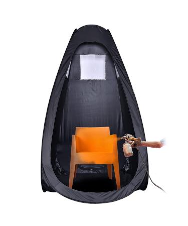 AW Black Portable Spray Tanning Tent Pop Up Booth | Sunless Waterproof with Clear Window & Carry Bag | 49x45x84 - Perfect for Makeup & Painting - Buy Online on GoSupps.com