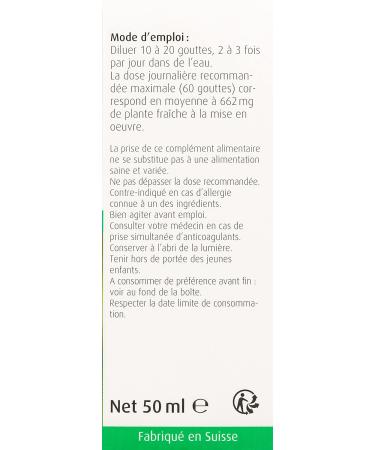 A.VOGEL - Food supplement Memory and circulation - Promotes memory cerebral circulation and increases cognitive capacity - 100% Organic fresh Ginkgo extract - Brain and memory - 50 ml - Buy Online on GoSupps.com