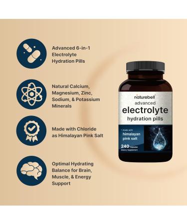 Advanced Electrolyte Pills 240 Capsules | Salt Pills with Electrolytes for Fasting Hydrating | Made with Himalayan Pink Salt Sodium Potassium Magnesium & More Keto Unflavored No Sugar Non-GMO - Buy Online on GoSupps.com