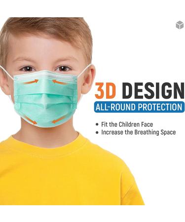100 PCS Kids Disposable Face Masks for Children - 3 Ply Adjustable & Breathable Dust Masks for Boys and Girls (100 Pack, Multicolored) - Buy Online on GoSupps.com