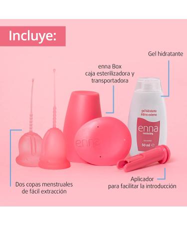 Enna Cycle Starter Set: 2 EASY Menstrual Cups Applicator Sterilizer & Transport Box + Anenna Moisturizing | International Shipping - Buy Online on GoSupps.com