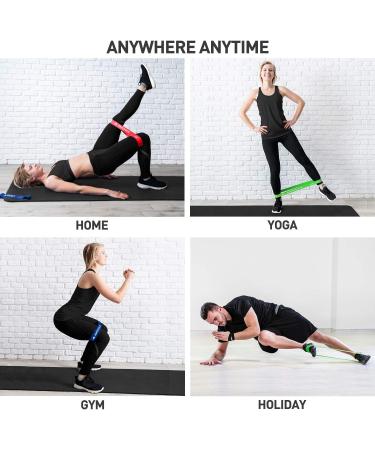 Amonax Resistance Bands Set for Full Body Workout | Home Gym Bands for Legs, Glutes, Arms | Yoga, Pilates, Therapy | Mini Loop Bands | Green, Blue, Red, Black - One Size - Buy Online on GoSupps.com