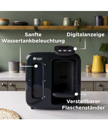 Tommee Tippee Perfect Prep - Day & Night Bottle Antibacterial Filter Digital Display | Sleep-Friendly Pacifiers - Black EU Connector - Buy Online on GoSupps.com