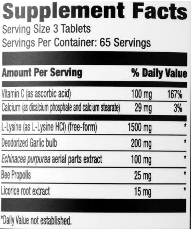 Amazon Elements Lysine Complex with Vitamin C - 195 Tablets, Supports Immune Health, Vegetarian Formula - Buy Online on GoSupps.com