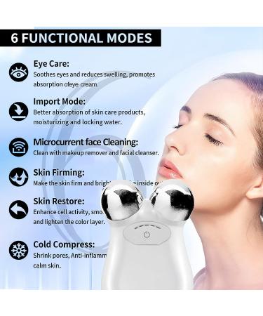 2023 Microcurrent Face Roller Device | Tighten & Lift Skin | USB Mini Facial Wrinkle Remover - White - Buy Online on GoSupps.com