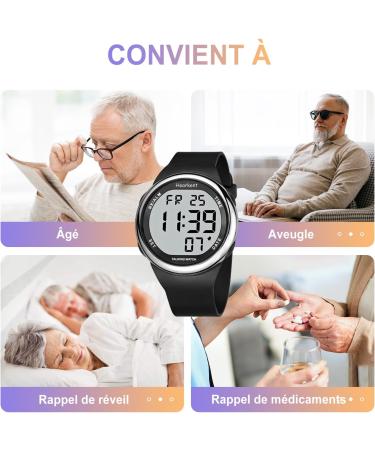 Buy Hearcent Speaking Wristwatch for Visually Impaired | Large LCD Display French Voice | Ideal for Seniors & Blind Users - Buy Online on GoSupps.com